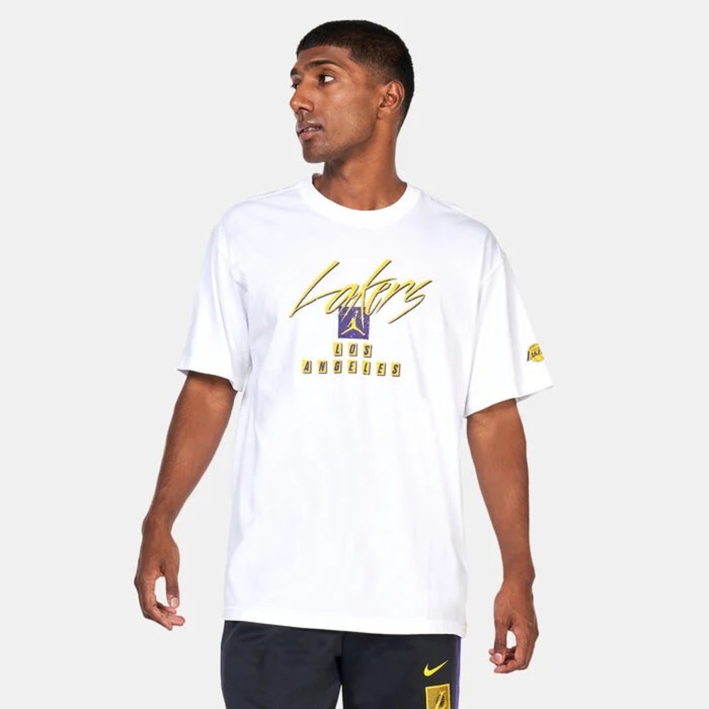 Nike Lakers Los Angeles Tee - White and Yellow